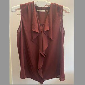 Burgundy Ruffle Blouse